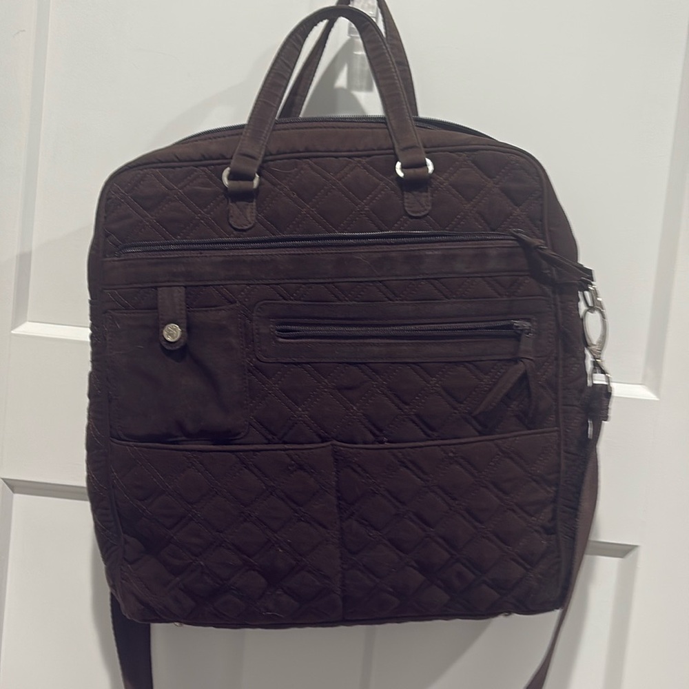 Vera Bradley chocolate brown laptop bag